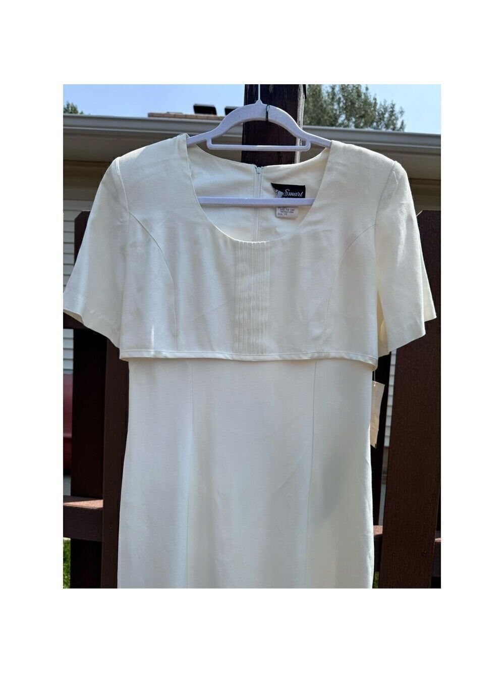 Vintage Sears dress BNWT size 7/8 Be Smart long satiny creamy - Picture 14 of 16